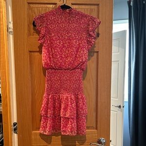 Aqua Vibrant Pink and Gold Dress